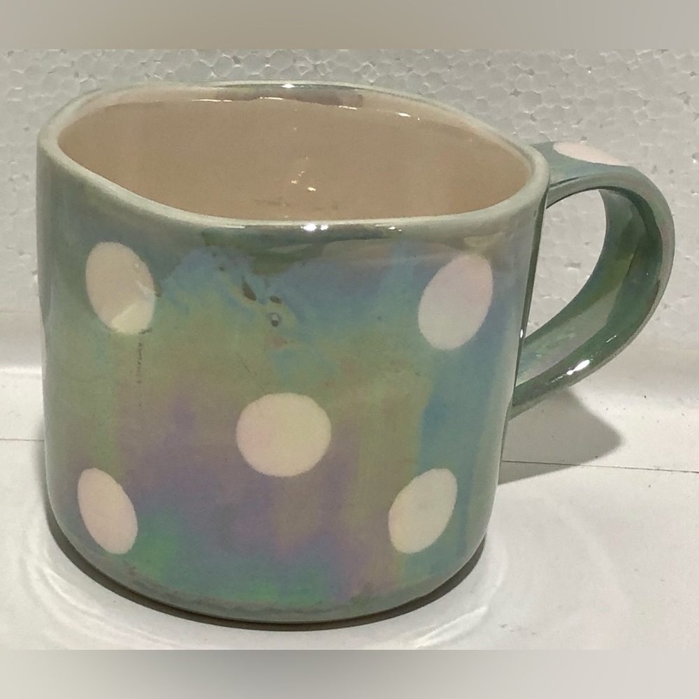 Anthropologie Blue and White Ceramic Mug with Surprise Inside